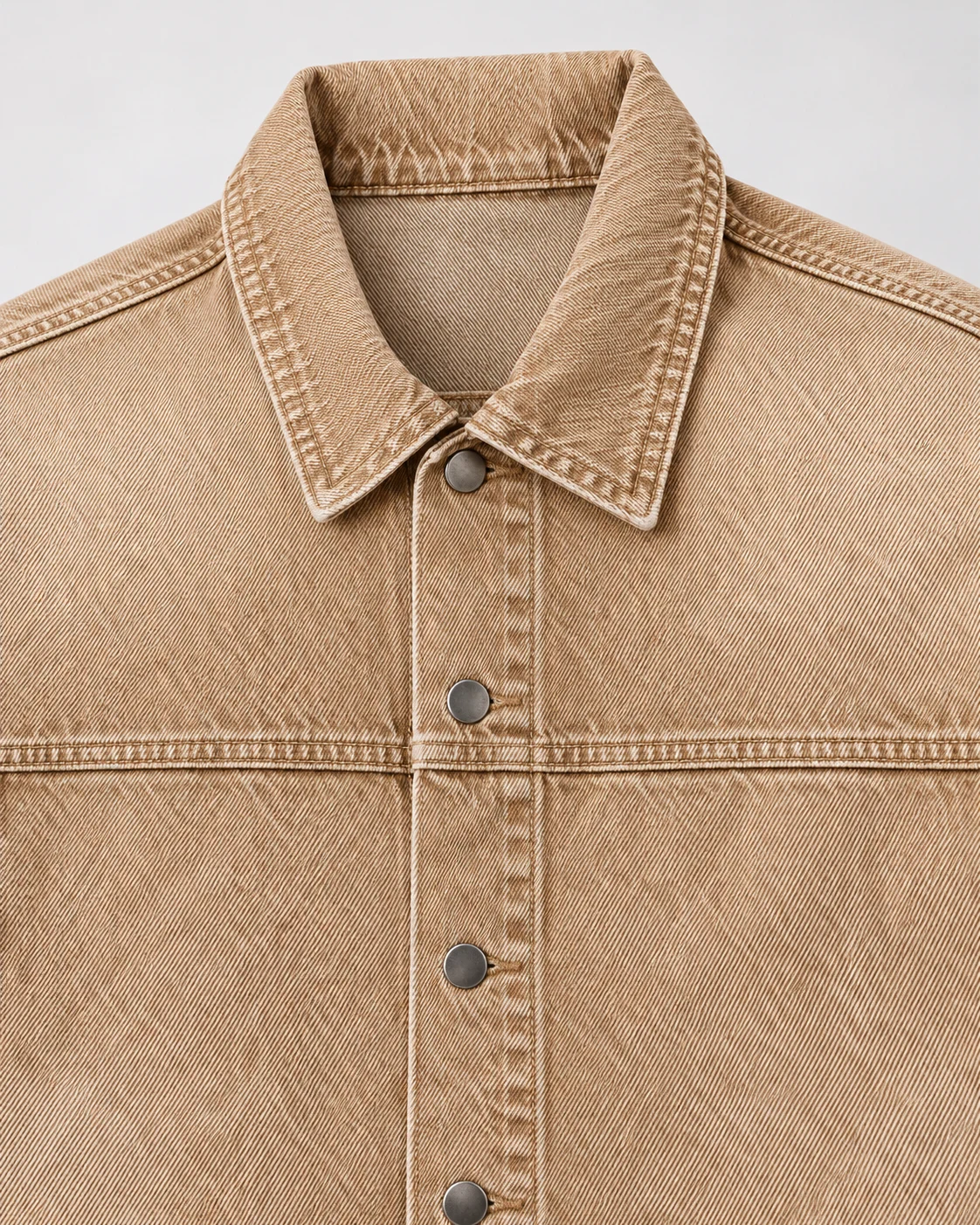 Tan Minimal Cropped Denim Jacket — AI design reference 4