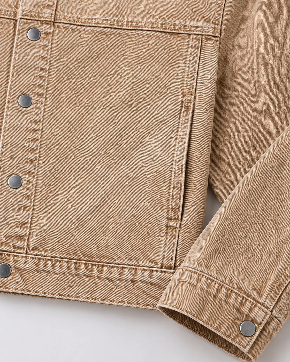 Tan Minimal Cropped Denim Jacket — AI design reference 5