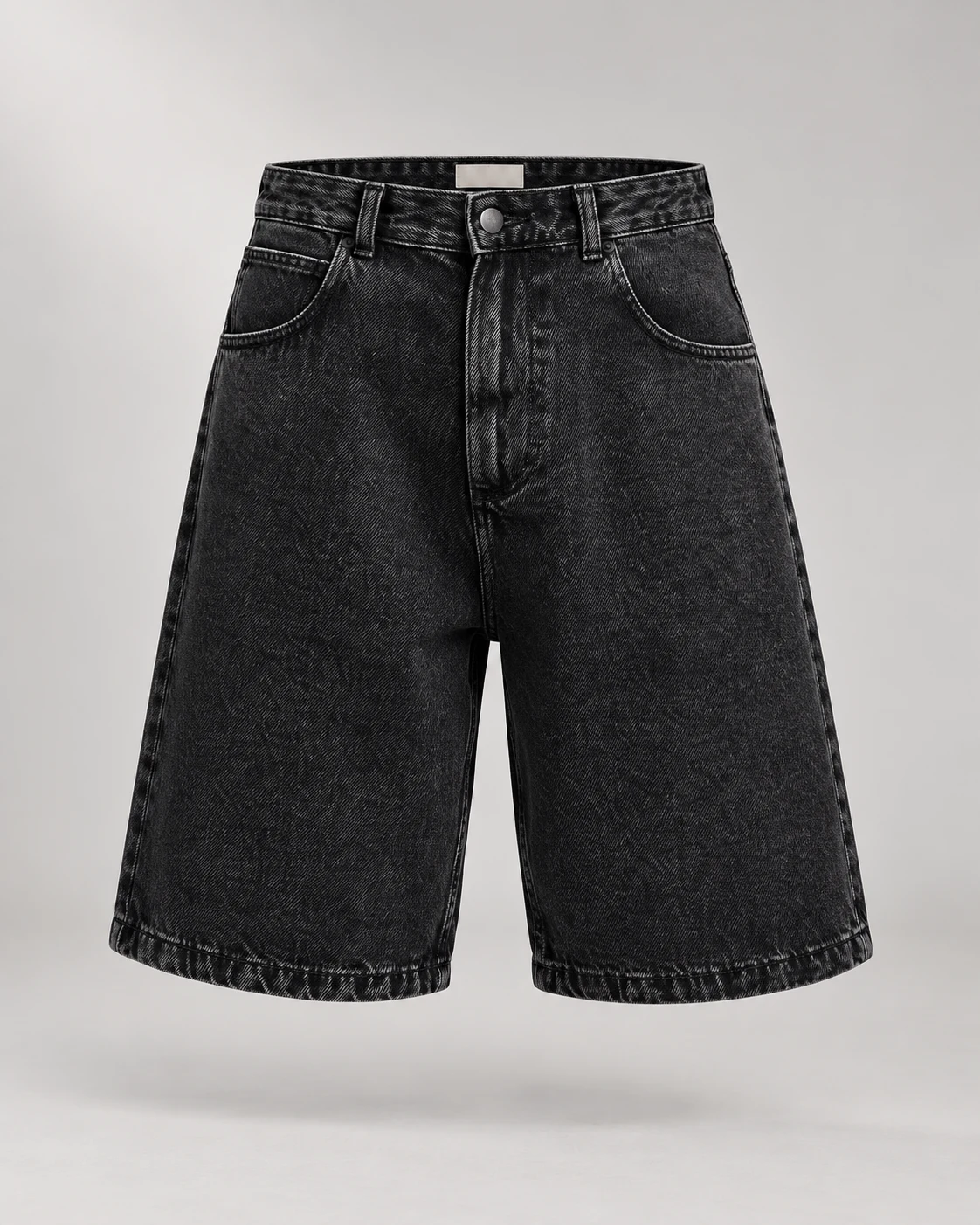 Black Straight Fit Denim Shorts — AI design reference 1