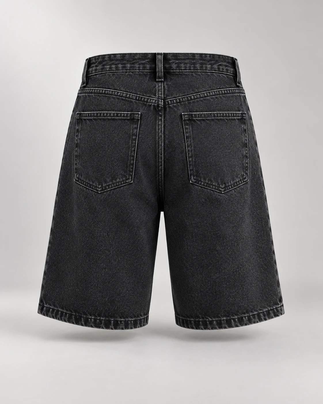 Black Straight Fit Denim Shorts — AI design reference 2