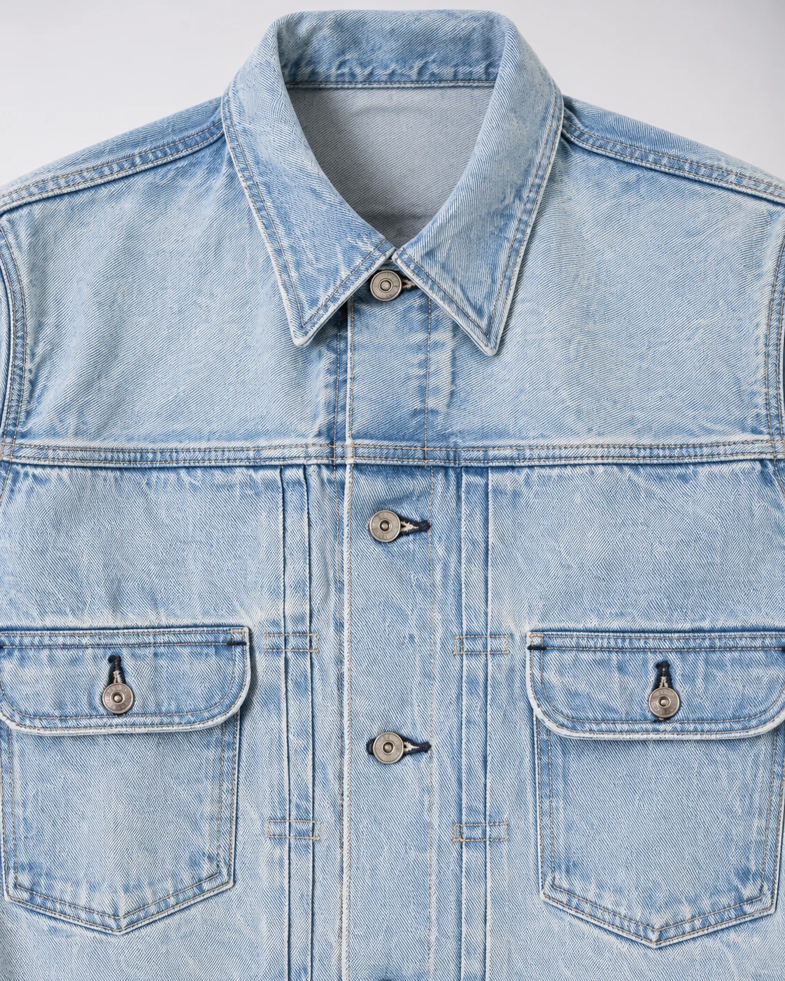 Light Blue Bleach-Washed Denim Jacket — AI design reference 4