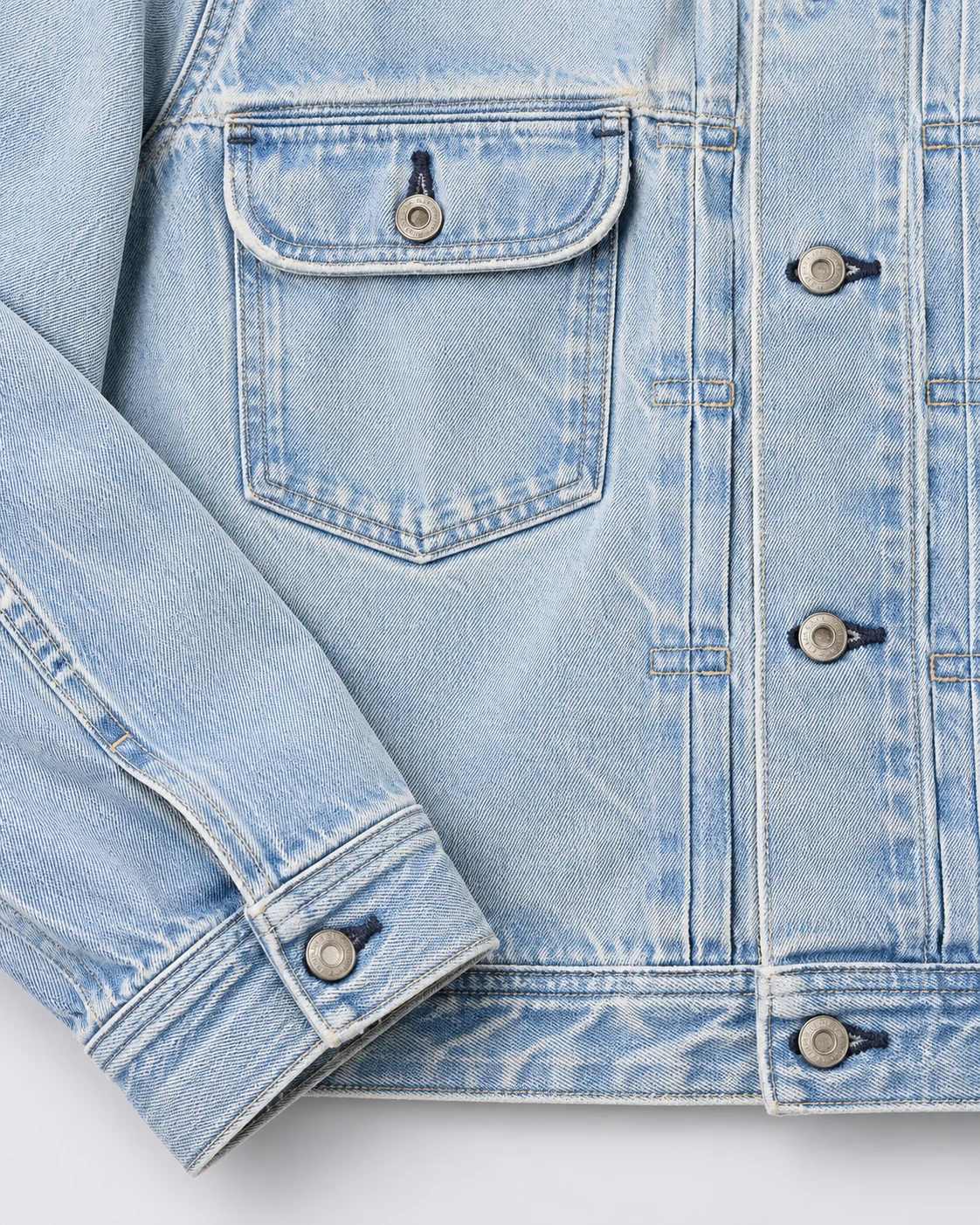 Light Blue Bleach-Washed Denim Jacket — AI design reference 5