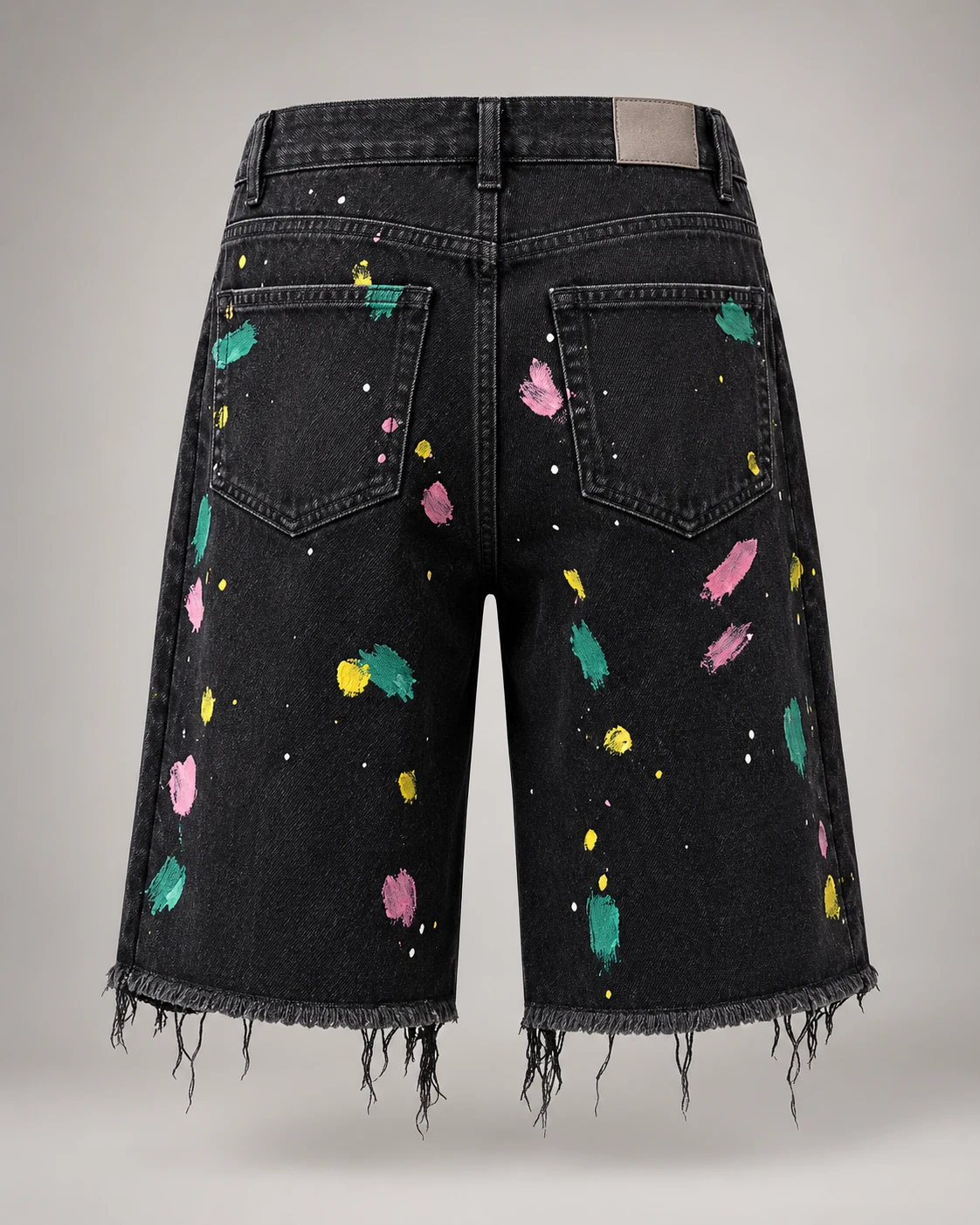 Black Floral Patch Denim Shorts — AI design reference 2
