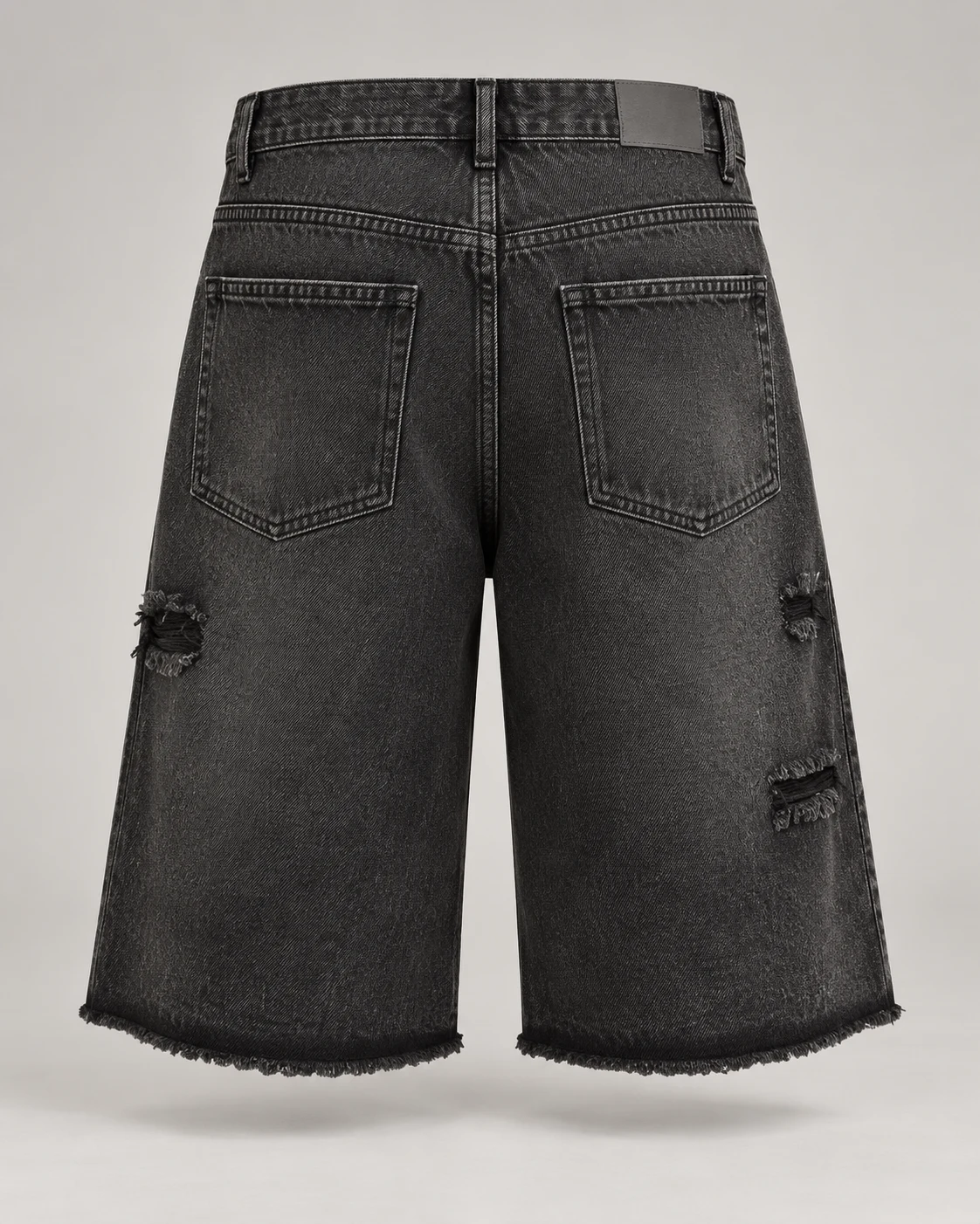 Black Minimal Distressed Denim Shorts — AI design reference 2