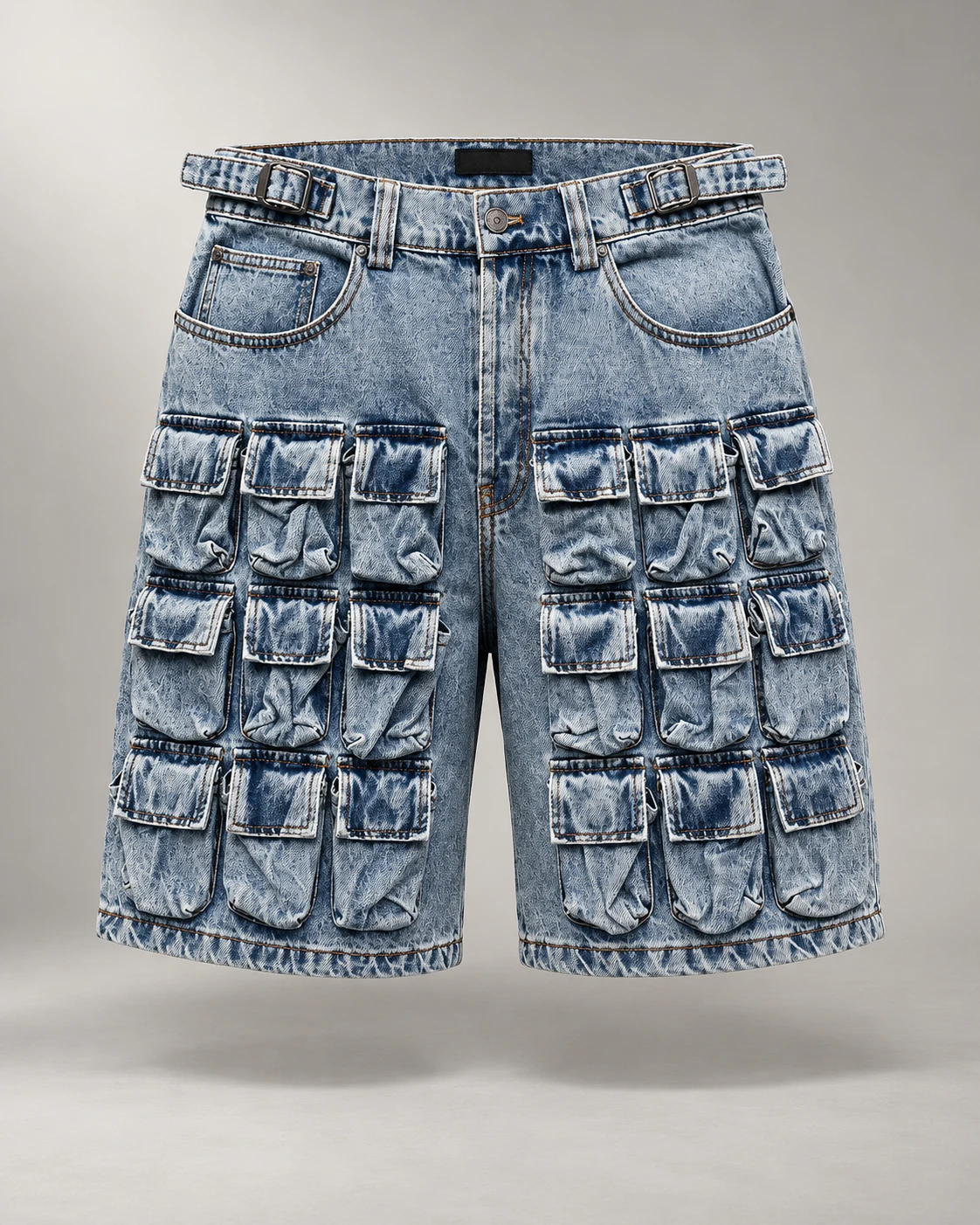 Light Blue Multi-Pocket Denim Shorts — AI design reference 1