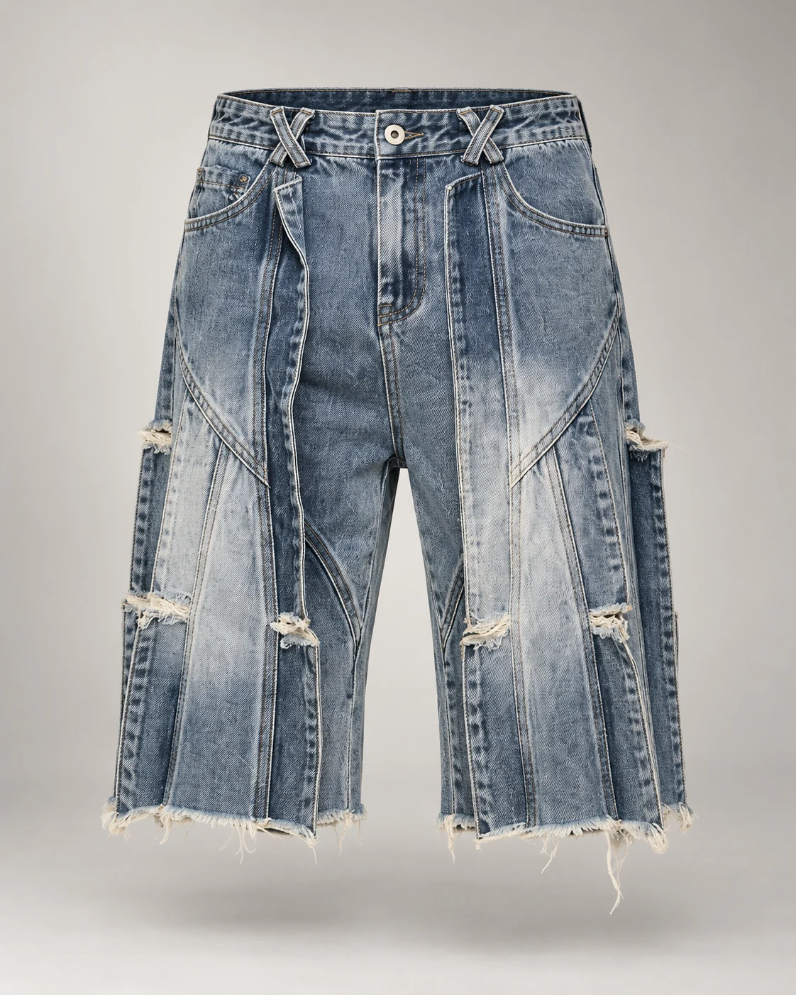 Light Blue Vertical Panel Shorts — AI design reference 1