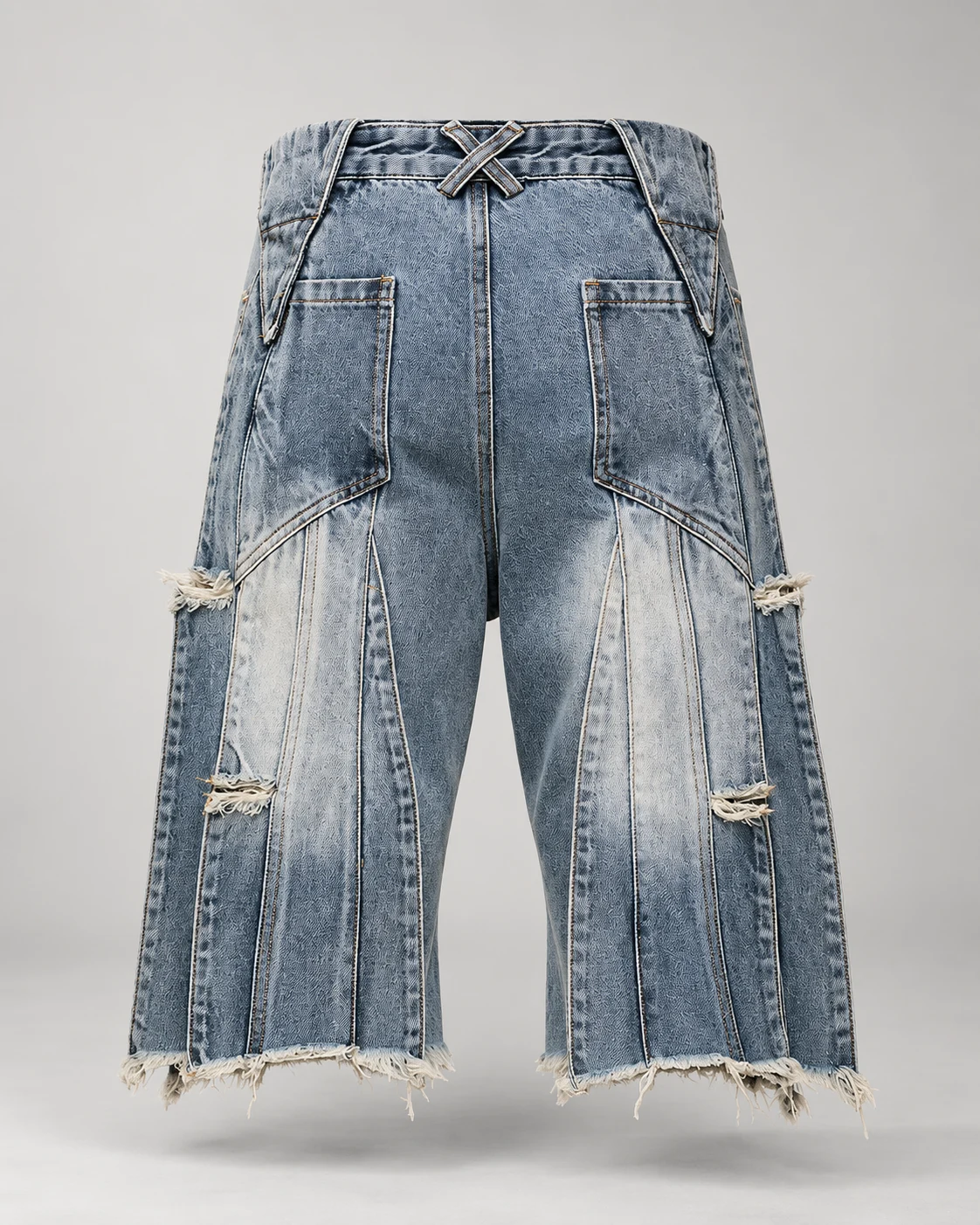 Light Blue Vertical Panel Shorts — AI design reference 2