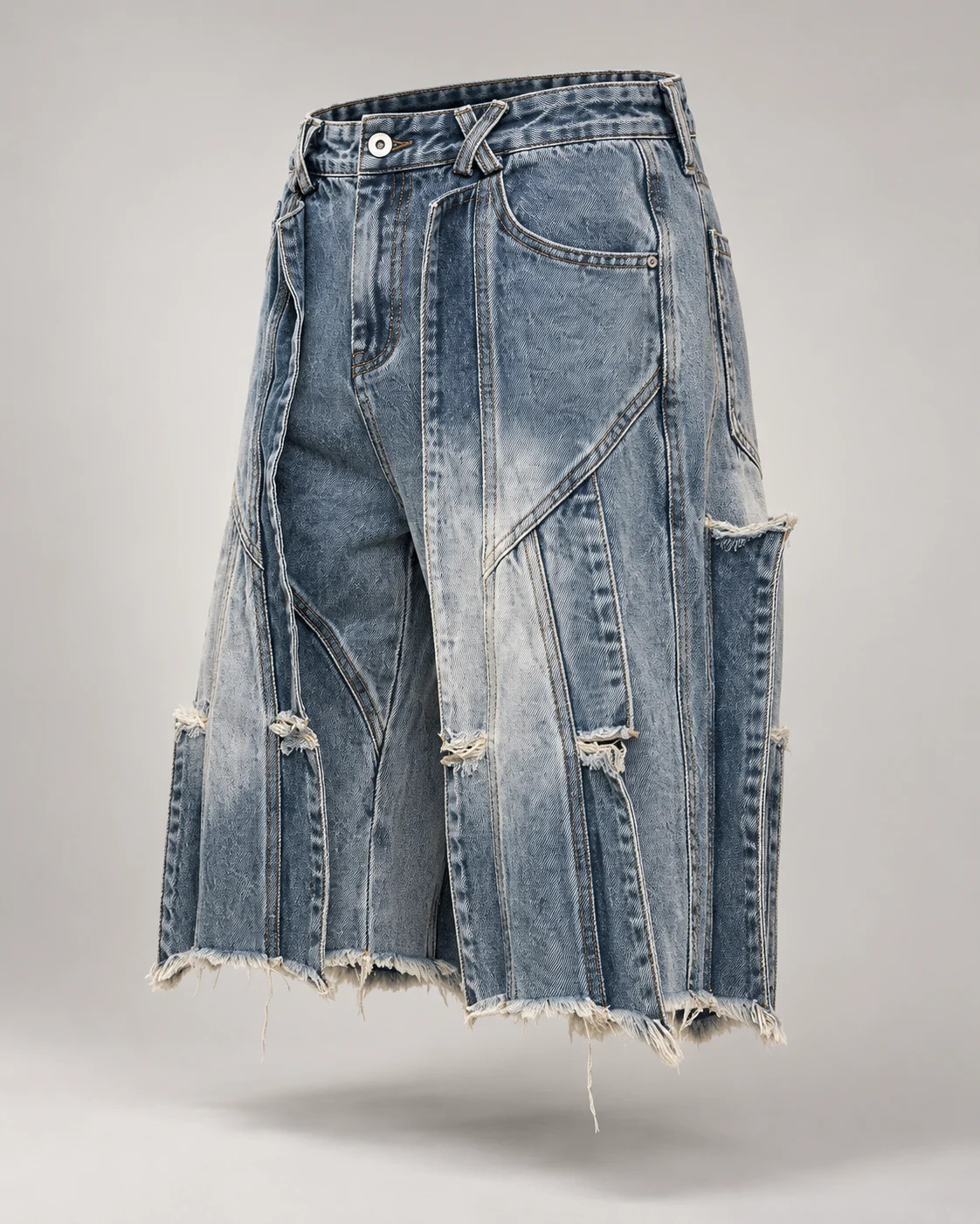 Light Blue Vertical Panel Shorts — AI design reference 3