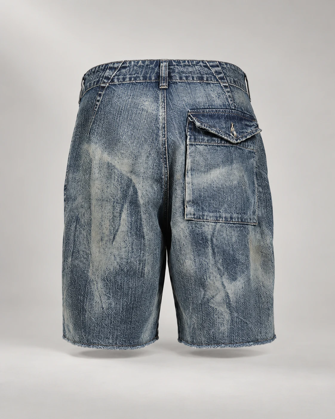 Vintage Blue Repair Patch Shorts — AI design reference 2