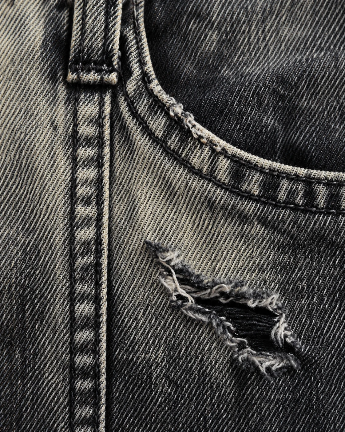 Black Grey Gradient Denim Shorts — AI design reference 5