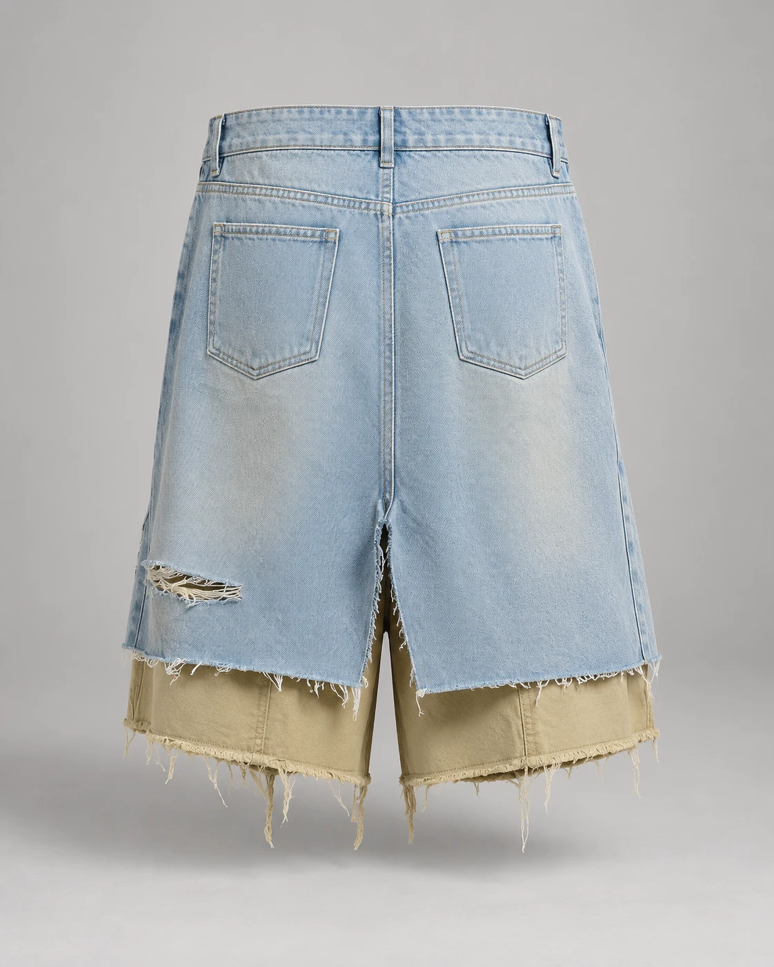 Light Blue Khaki Layered Shorts — AI design reference 2
