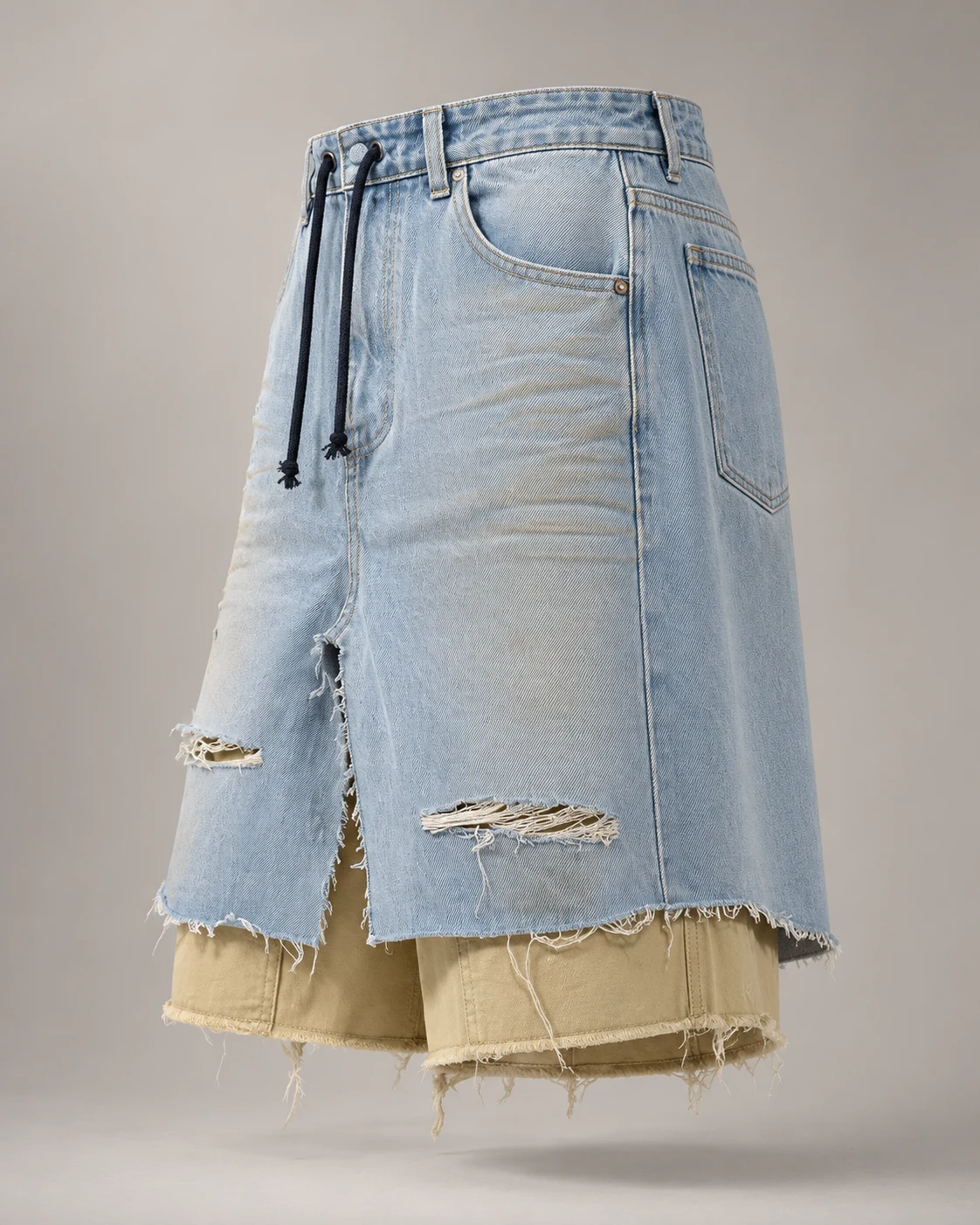 Light Blue Khaki Layered Shorts — AI design reference 3