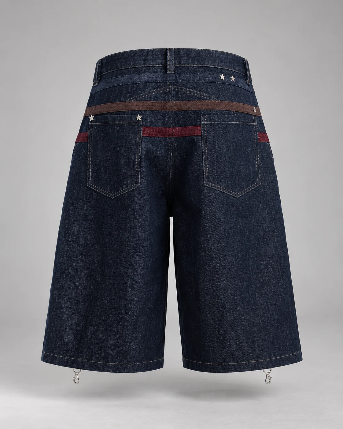 Dark Indigo Star Stud Strap Shorts — AI design reference 2