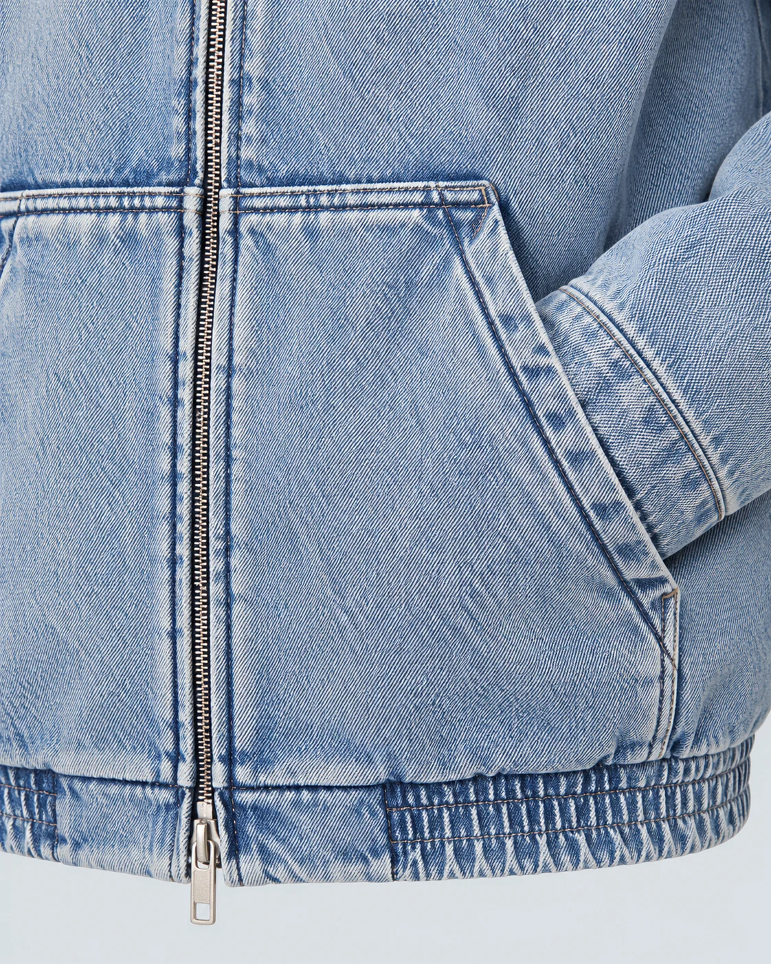 Light Blue Zip Denim Hoodie — AI design reference 5