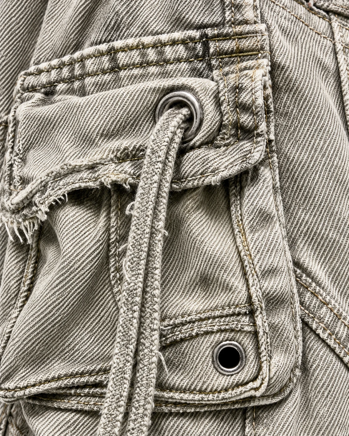 Grey Green Drawstring Cargo Shorts — AI design reference 5