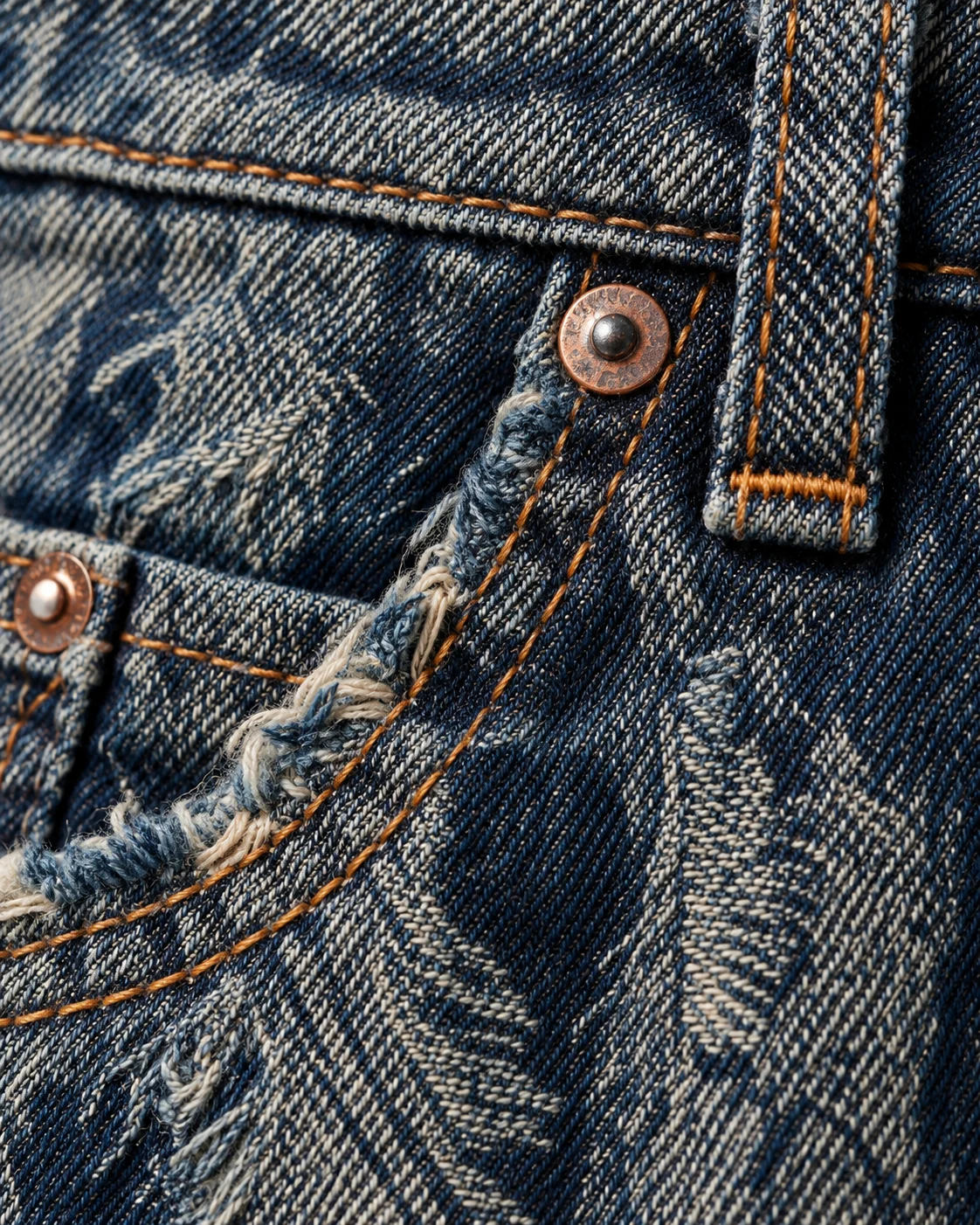 Feather Texture Frayed Denim Shorts — AI design reference 5