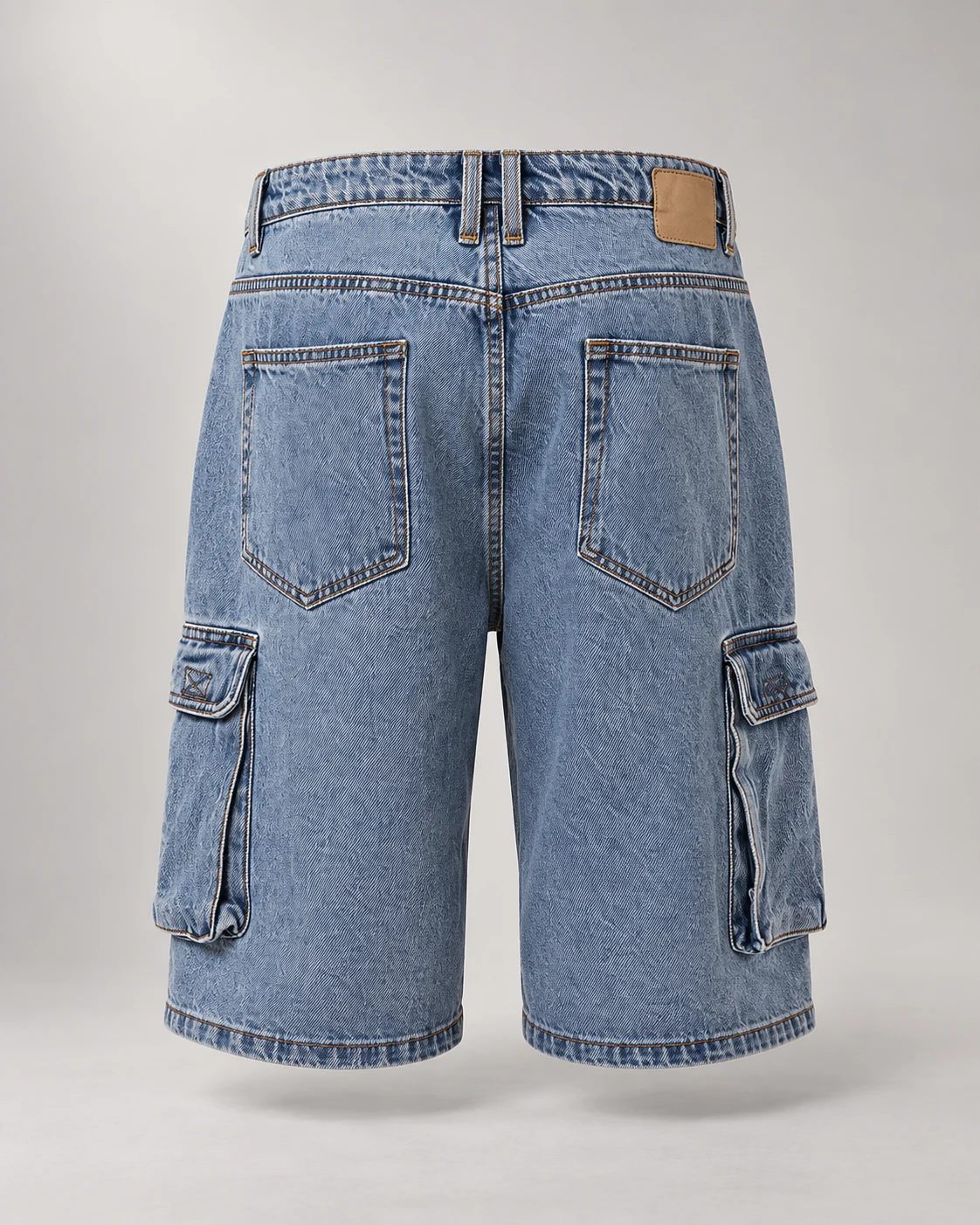 Vintage Light Blue Cargo Denim Shorts — AI design reference 2