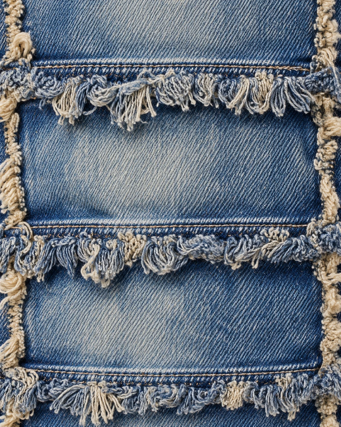 Allover Fringed Panel Straight Jeans — AI design reference 5