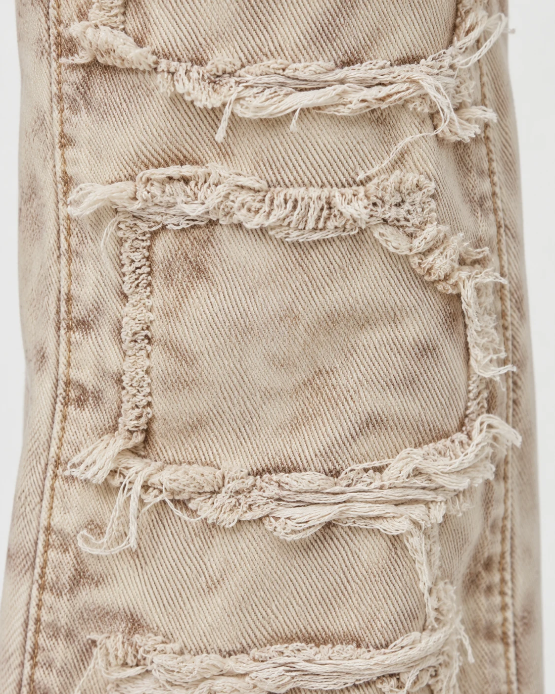 Beige Distressed Cargo Flared Jeans — AI design reference 5