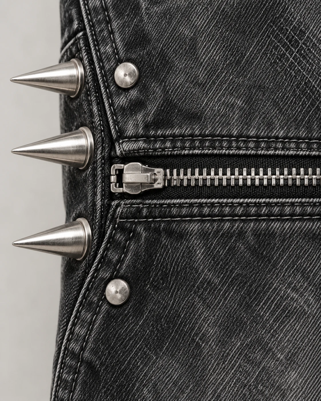 Charcoal Double-Waist Zip-Off Jeans — AI design reference 5