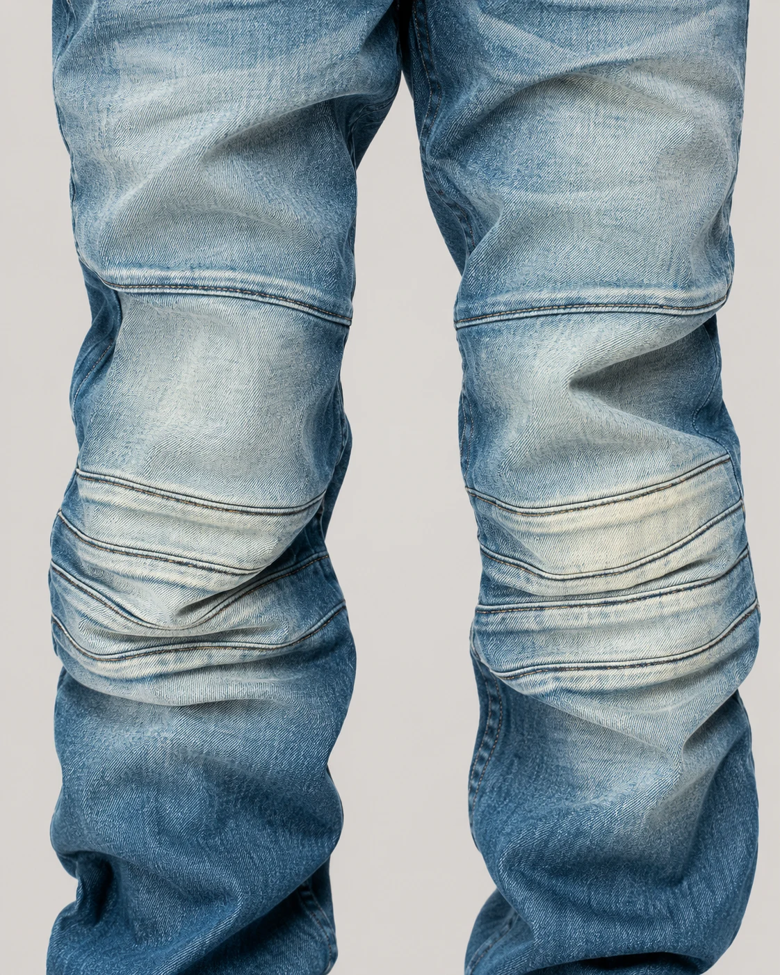 Blue Articulated-Panel Biker Jeans — AI design reference 5