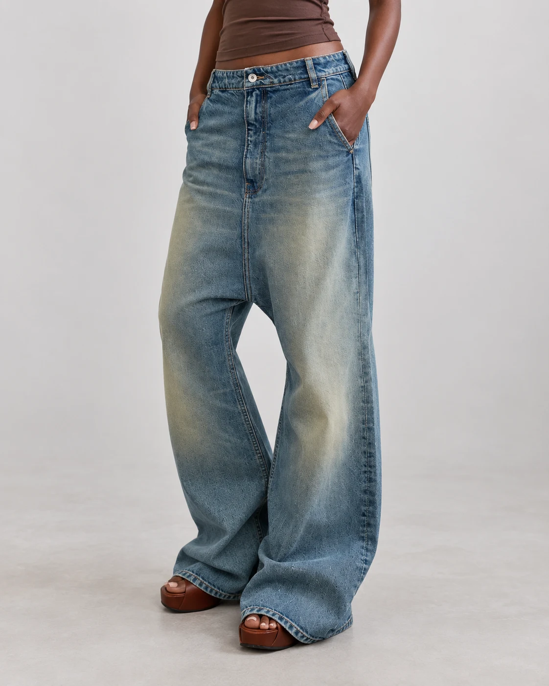 Women's Vintage Drop-Crotch Wide-Leg Jeans — AI design reference 2
