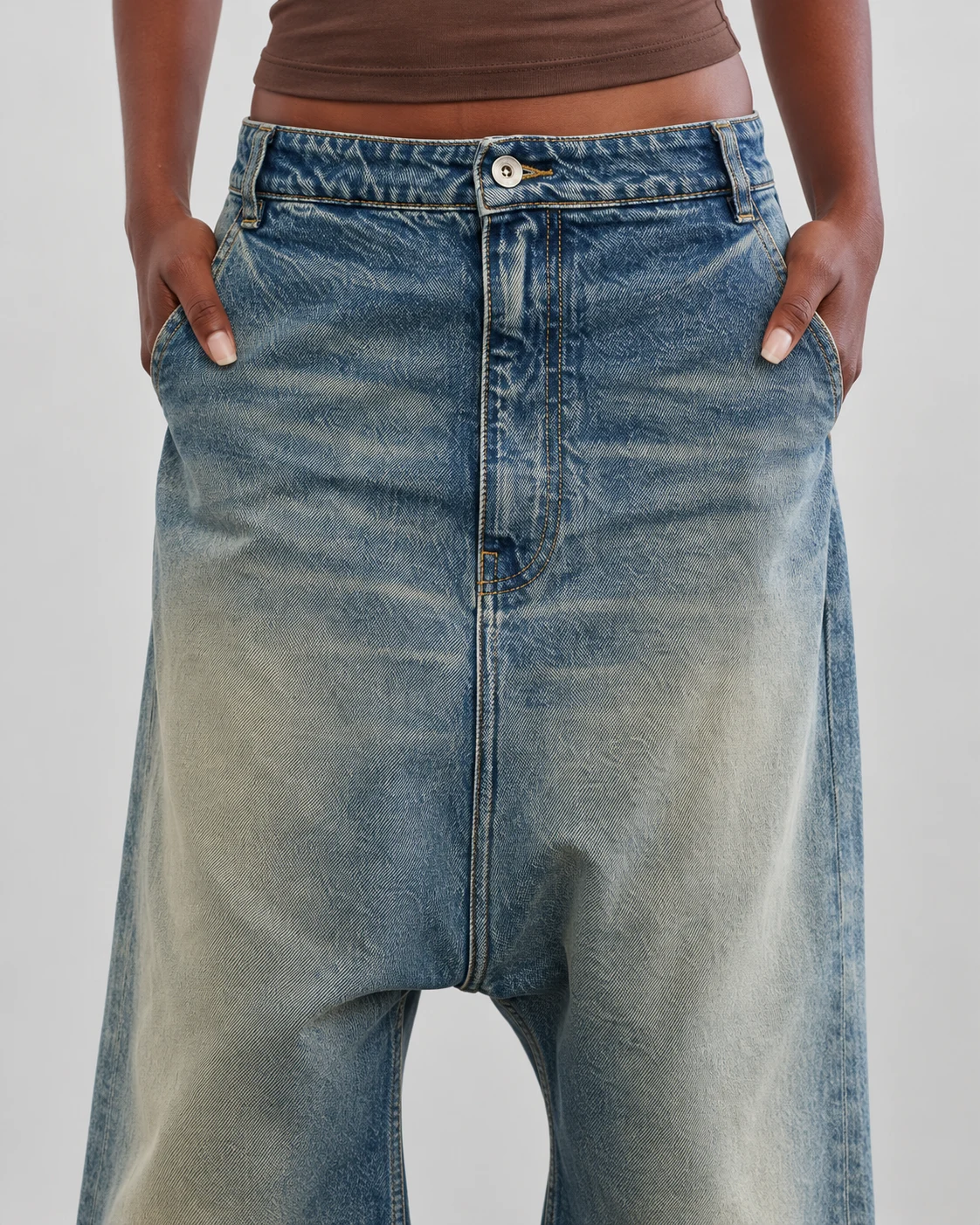 Women's Vintage Drop-Crotch Wide-Leg Jeans — AI design reference 4